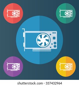 vector illustration of modern icon graphic card