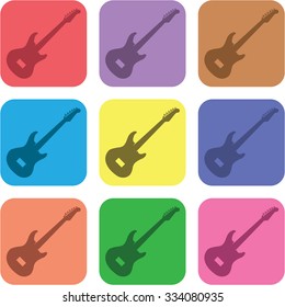 vector illustration of modern icon guitar