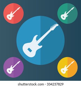 vector illustration of modern icon guitar