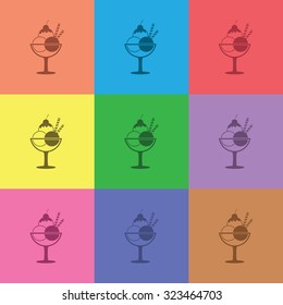 vector illustration of modern icon ice cream