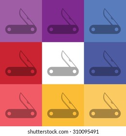 vector illustration of modern icon knife