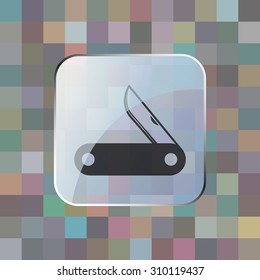 vector illustration of modern icon knife