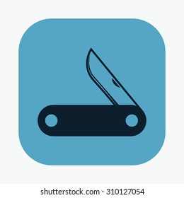 vector illustration of modern icon knife