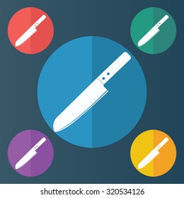 vector illustration of modern icon knife