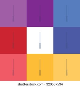 vector illustration of modern icon knife