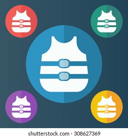 vector illustration of modern icon life vest