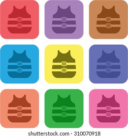 vector illustration of modern icon life vest