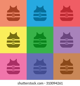 vector illustration of modern icon life vest