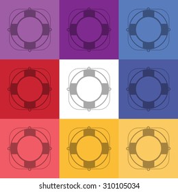 vector illustration of modern icon life preserver