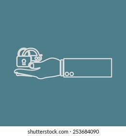 vector illustration of modern  icon lock