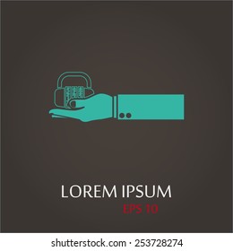 vector illustration of modern   icon lock