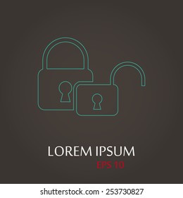 vector illustration of modern icon lock