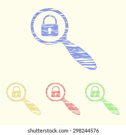 vector illustration of modern icon lock