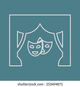 vector illustration of modern icon mask movie