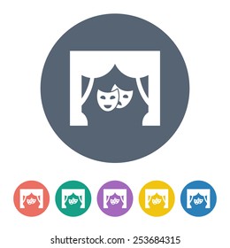vector illustration of modern  icon mask movie