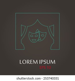 vector illustration of modern icon mask movie vector illustration of modern icon mask movie