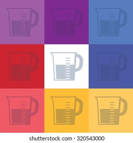 vector illustration of modern icon measuring cup