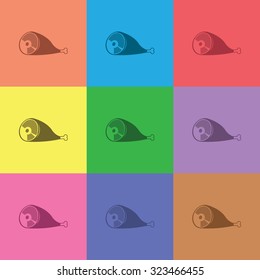 vector illustration of modern icon meat