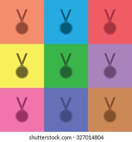 vector illustration of modern icon medal