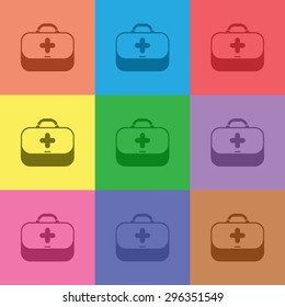 vector illustration of modern icon medical portfolio