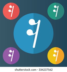 vector illustration of modern icon melody pause