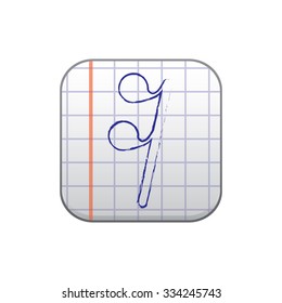 vector illustration of modern icon melody pause