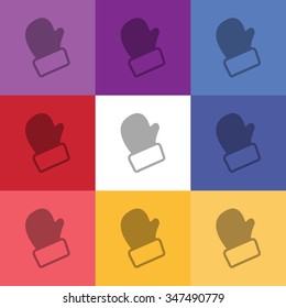 vector illustration of modern icon mitten