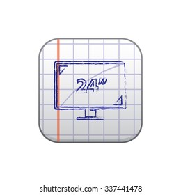 vector illustration of modern icon monitor
