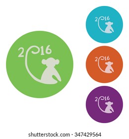 vector illustration of modern icon monkey 2016