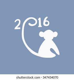 vector illustration of modern icon monkey 2016