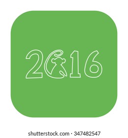 vector illustration of modern icon monkey 2016