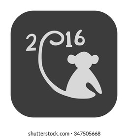 vector illustration of modern icon monkey 2016