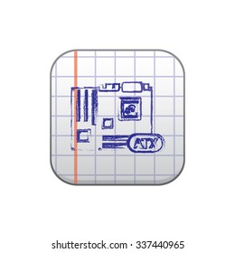 vector illustration of modern icon motherboard