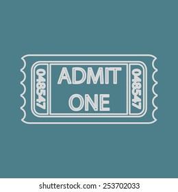 vector illustration of modern icon movie ticket