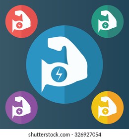 vector illustration of modern icon muscle