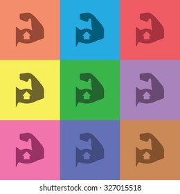vector illustration of modern icon muscle