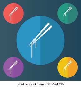 vector illustration of modern icon noodles