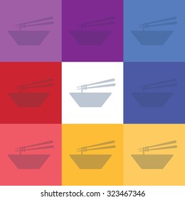 vector illustration of modern icon noodles