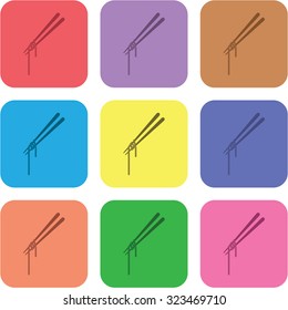 vector illustration of modern icon noodles