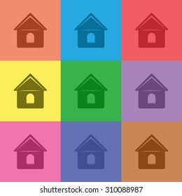 vector illustration of modern icon old buildings