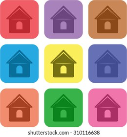 vector illustration of modern icon old buildings