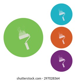 vector illustration of modern icon paint roller 