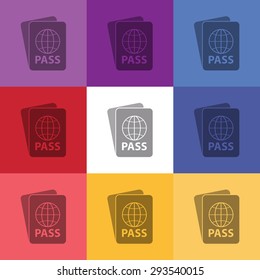 vector illustration of modern icon pass
