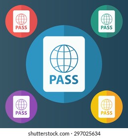 vector illustration of modern icon pass