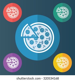 vector illustration of modern icon pizza