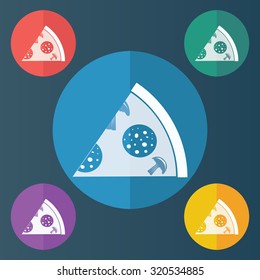 vector illustration of modern icon pizza
