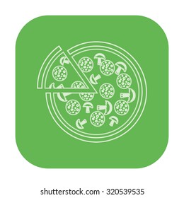 vector illustration of modern icon pizza