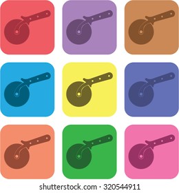 vector illustration of modern icon pizza cutter
