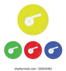 vector illustration of modern icon pizza cutter