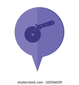 vector illustration of modern icon pizza cutter